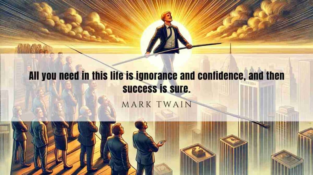 A motivational quote of the Day and illustration from Mark Twain dated February 27th 2025