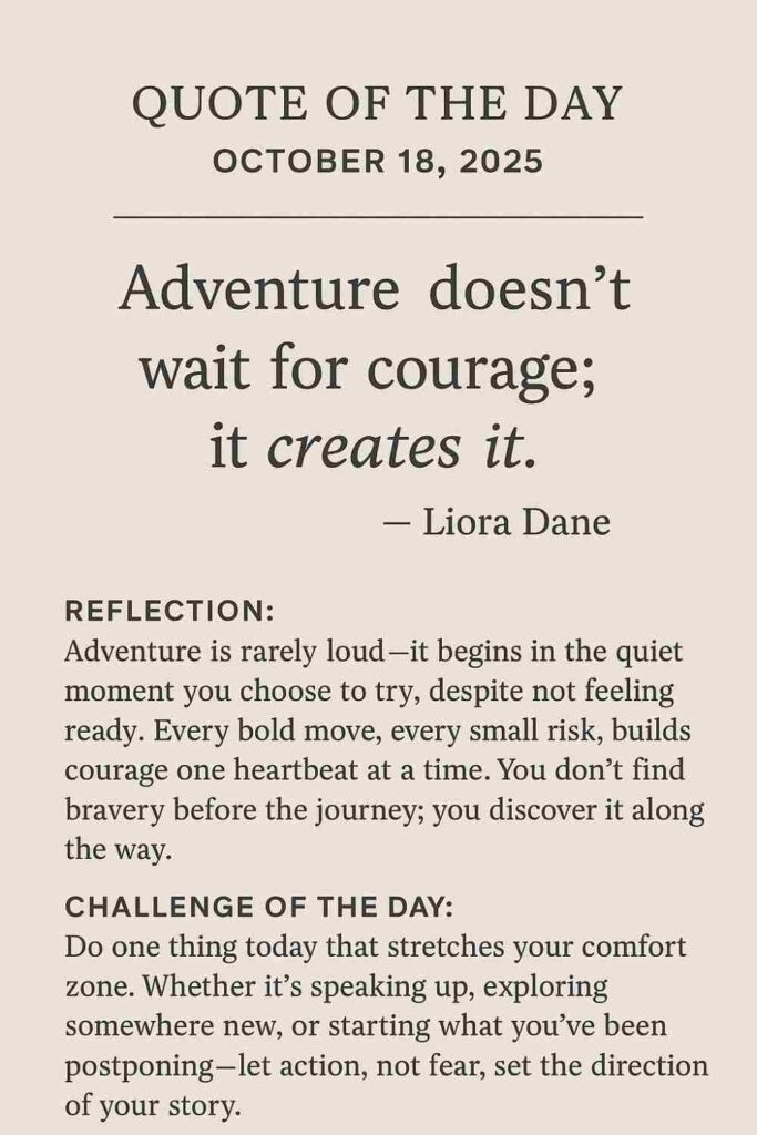 Reflection on Today's Quote from Liora Dane - October 18th 2025